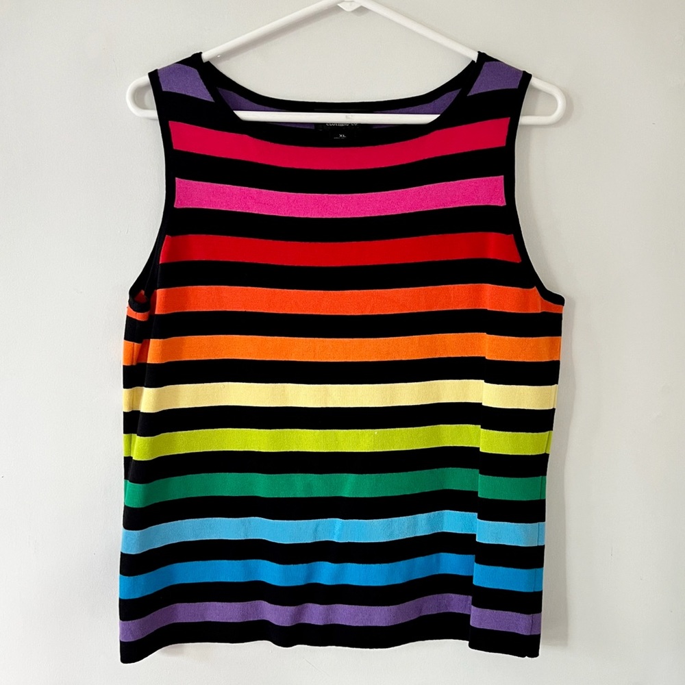 Colorful Rainbow Striped Women's Tank Top 🌈